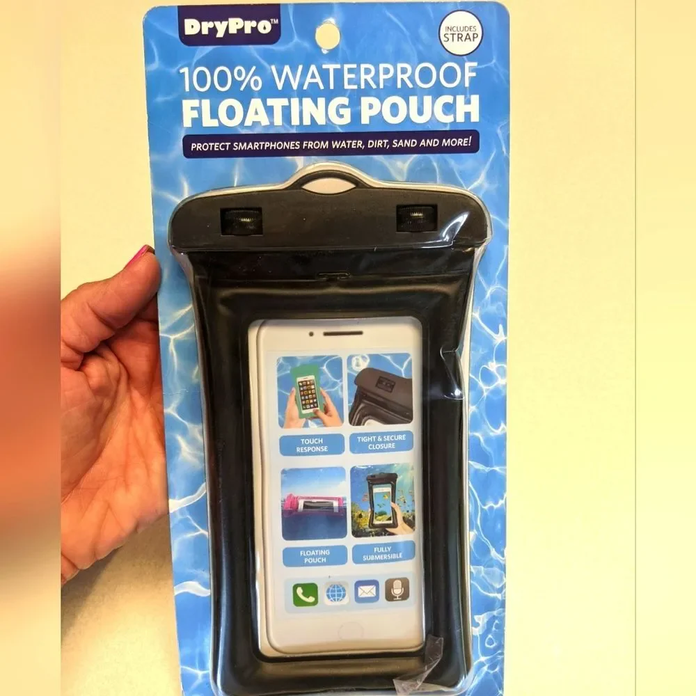 DryPro 100% Waterproof Floating Pouch, Includes Strap, 4